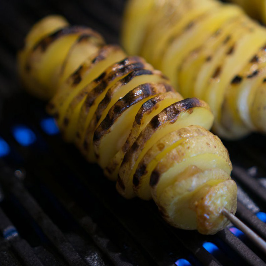 Färsenentrecôte und Kartoffelschaschlik